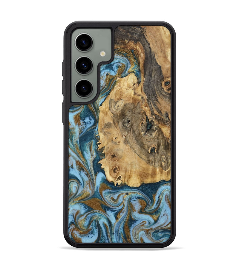 Galaxy S24 Plus Wood Phone Case - Dayana (Teal & Gold, 802405)