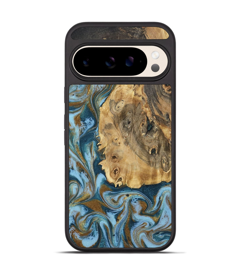Pixel 10 Wood Phone Case - Dayana (Teal & Gold, 802405)