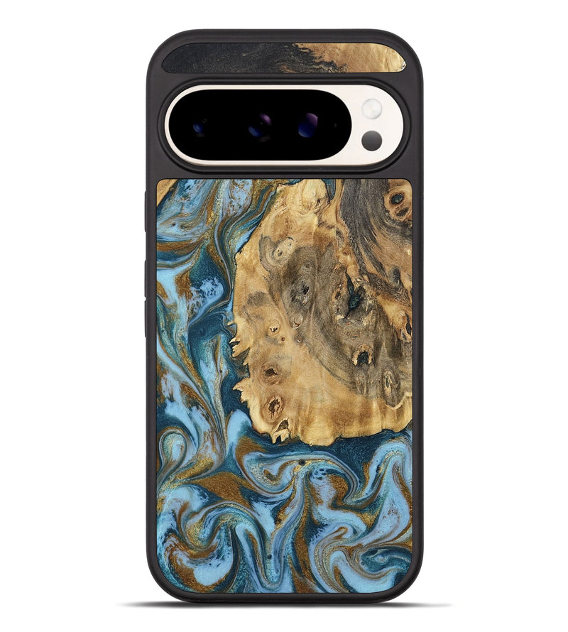 Pixel 10 Pro XL Wood Phone Case - Dayana (Teal & Gold, 802405)