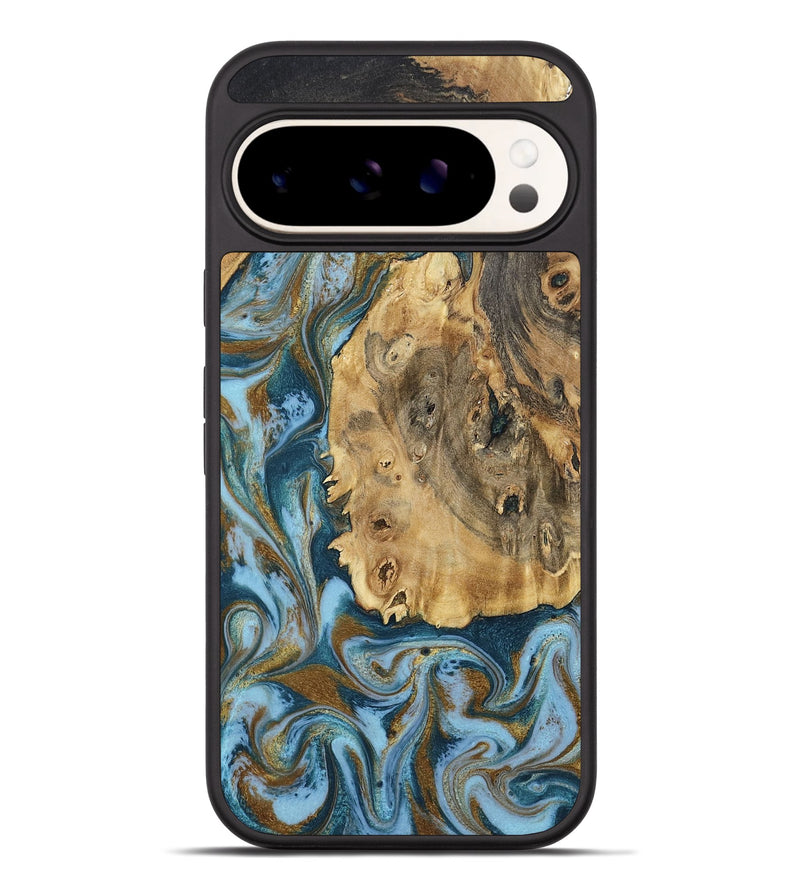 Pixel 9 Pro XL Wood Phone Case - Dayana (Teal & Gold, 802405)
