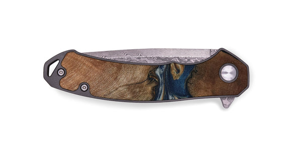 EDC Wood Pocket Knife - Ina (Teal & Gold, 802406)