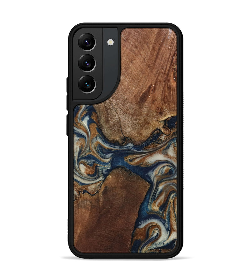 Galaxy S22 Plus Wood Phone Case - Ina (Teal & Gold, 802406)