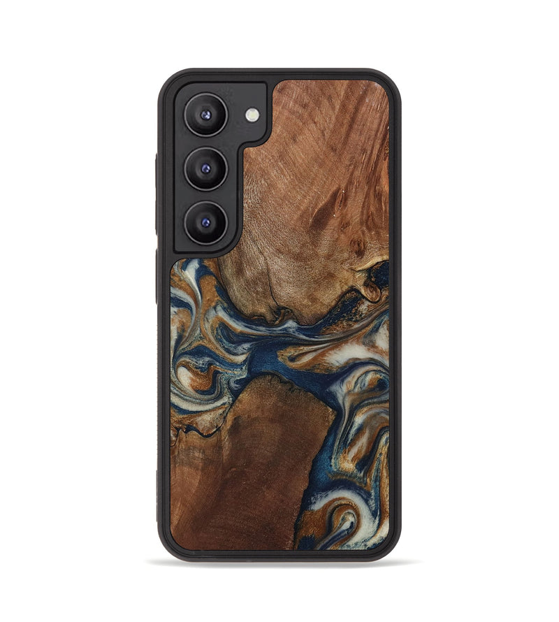 Galaxy S23 Wood Phone Case - Ina (Teal & Gold, 802406)