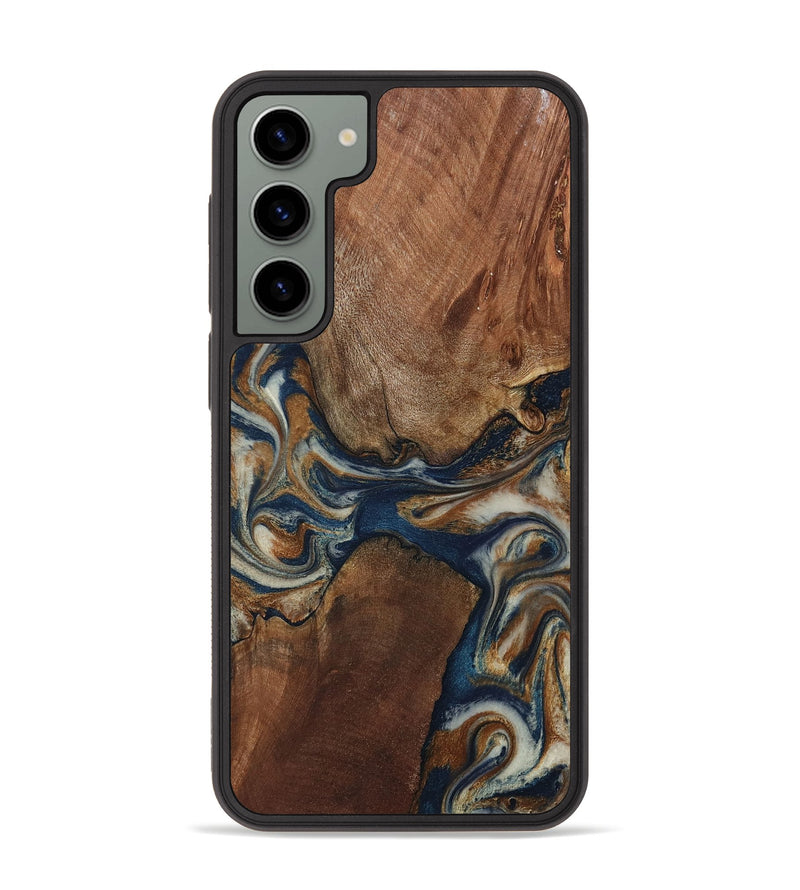 Galaxy S23 Plus Wood Phone Case - Ina (Teal & Gold, 802406)