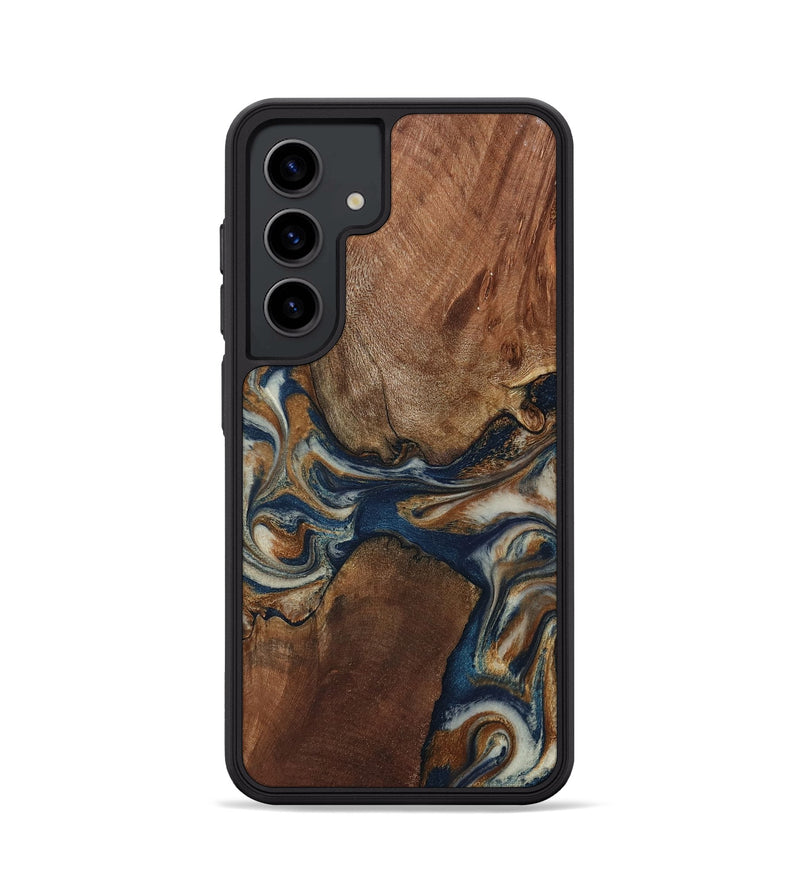 Galaxy S24 Wood Phone Case - Ina (Teal & Gold, 802406)