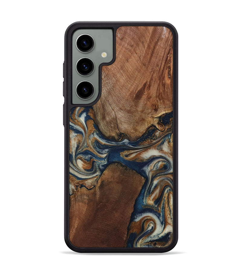 Galaxy S24 Plus Wood Phone Case - Ina (Teal & Gold, 802406)