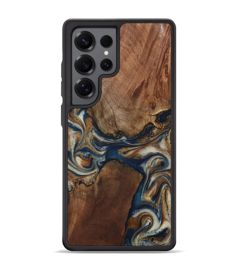 Galaxy S25 Ultra Wood Phone Case - Ina (Teal & Gold, 802406)