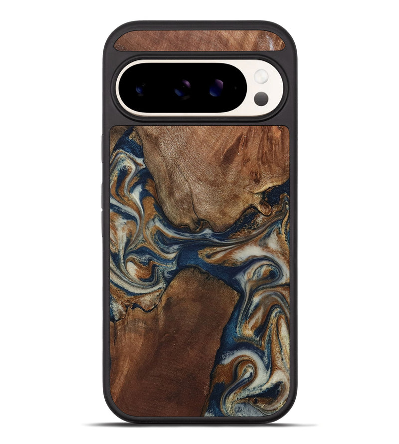 Pixel 10 Pro XL Wood Phone Case - Ina (Teal & Gold, 802406)