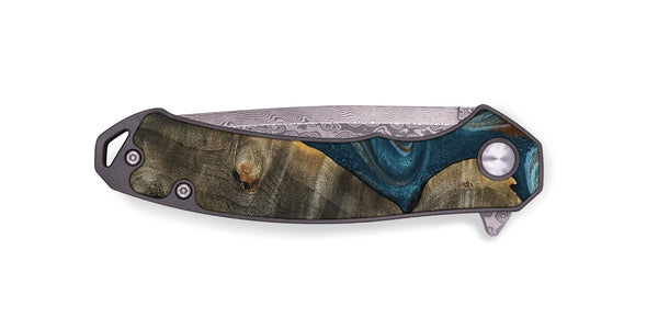 EDC Wood Pocket Knife - Hobson (Teal & Gold, 802407)