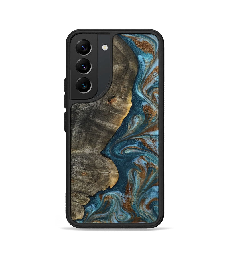 Galaxy S22 Wood Phone Case - Hobson (Teal & Gold, 802407)