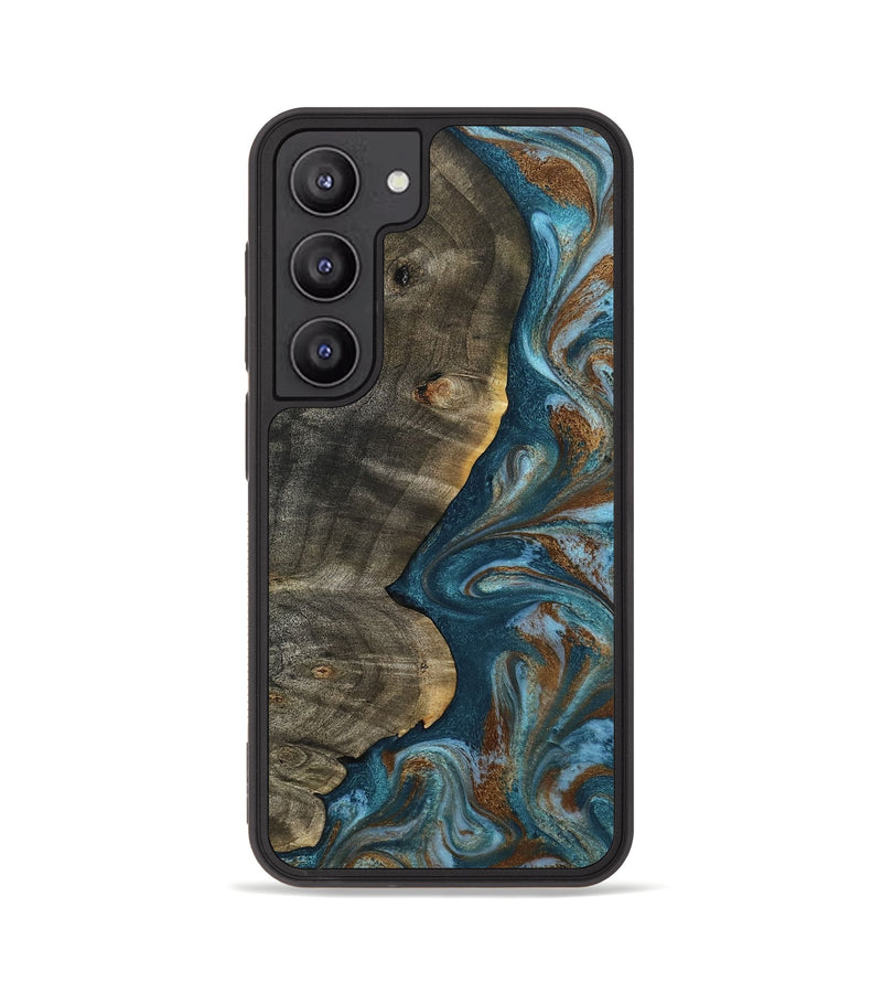 Galaxy S23 Wood Phone Case - Hobson (Teal & Gold, 802407)