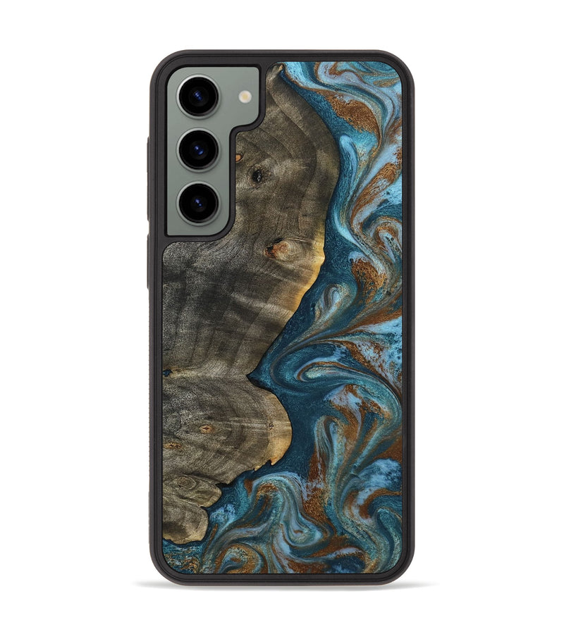 Galaxy S23 Plus Wood Phone Case - Hobson (Teal & Gold, 802407)