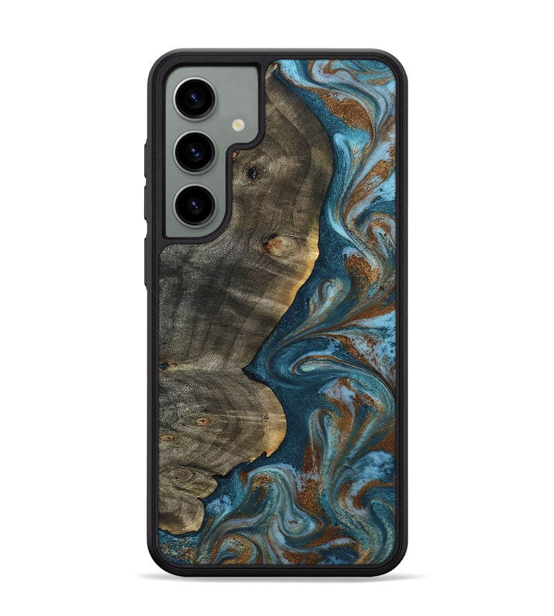 Galaxy S24 Plus Wood Phone Case - Hobson (Teal & Gold, 802407)