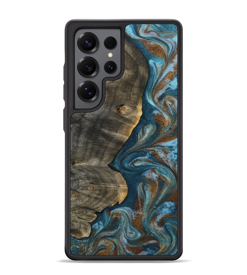 Galaxy S25 Ultra Wood Phone Case - Hobson (Teal & Gold, 802407)