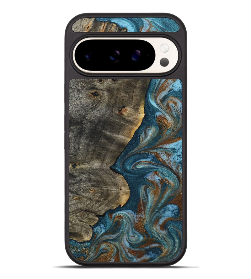 Pixel 9 Pro XL Wood Phone Case - Hobson (Teal & Gold, 802407)