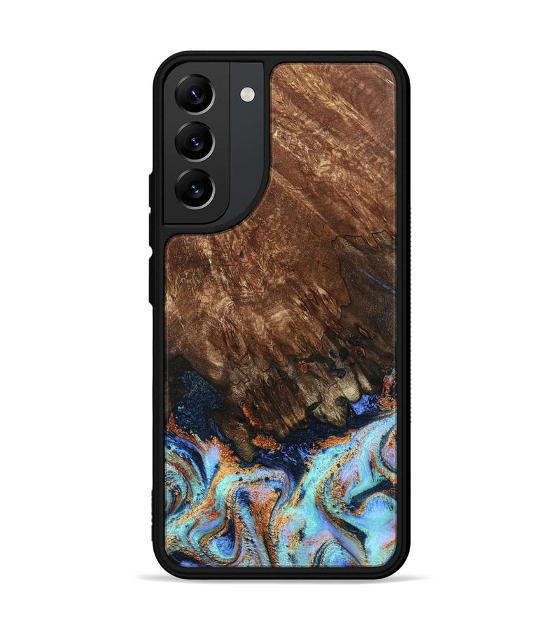 Galaxy S22 Plus Wood Phone Case - Easton (Teal & Gold, 802408)
