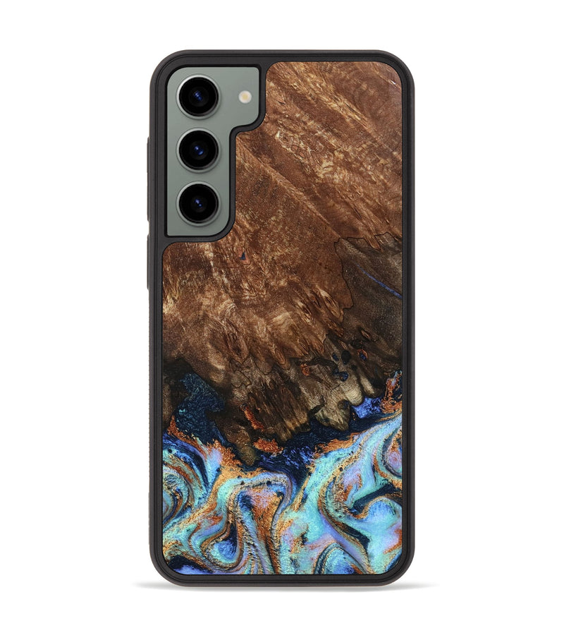 Galaxy S23 Plus Wood Phone Case - Easton (Teal & Gold, 802408)