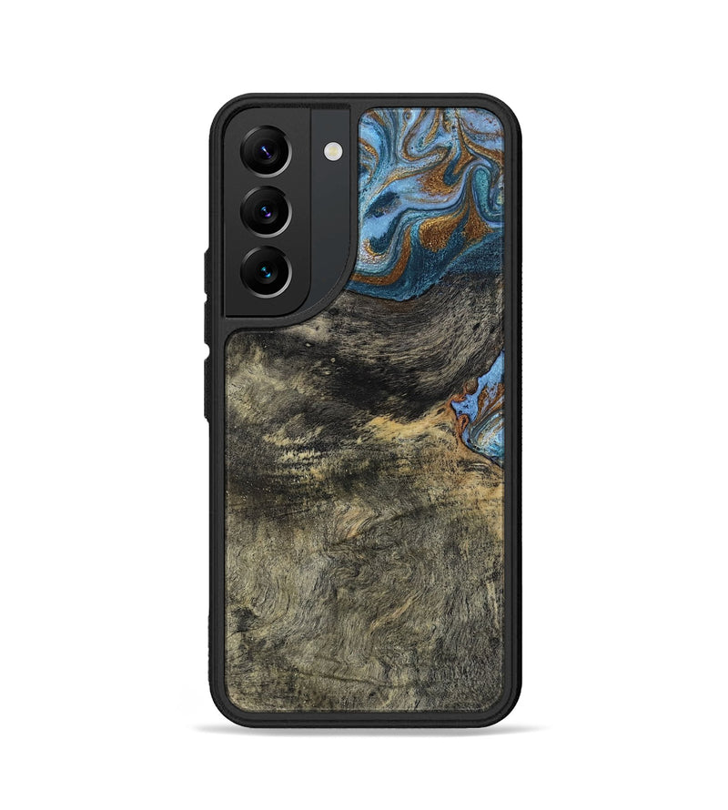 Galaxy S22 Wood Phone Case - Starr (Teal & Gold, 802409)