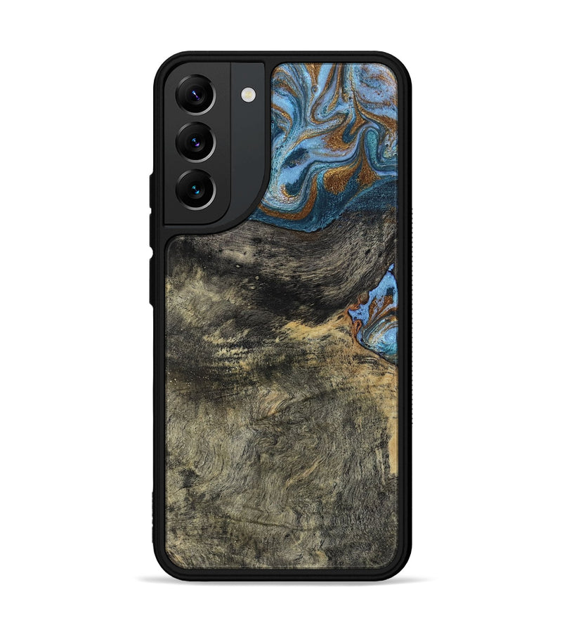 Galaxy S22 Plus Wood Phone Case - Starr (Teal & Gold, 802409)
