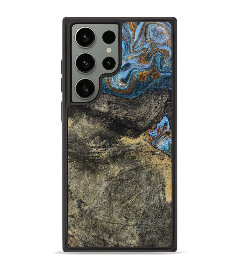 Galaxy S23 Ultra Wood Phone Case - Starr (Teal & Gold, 802409)