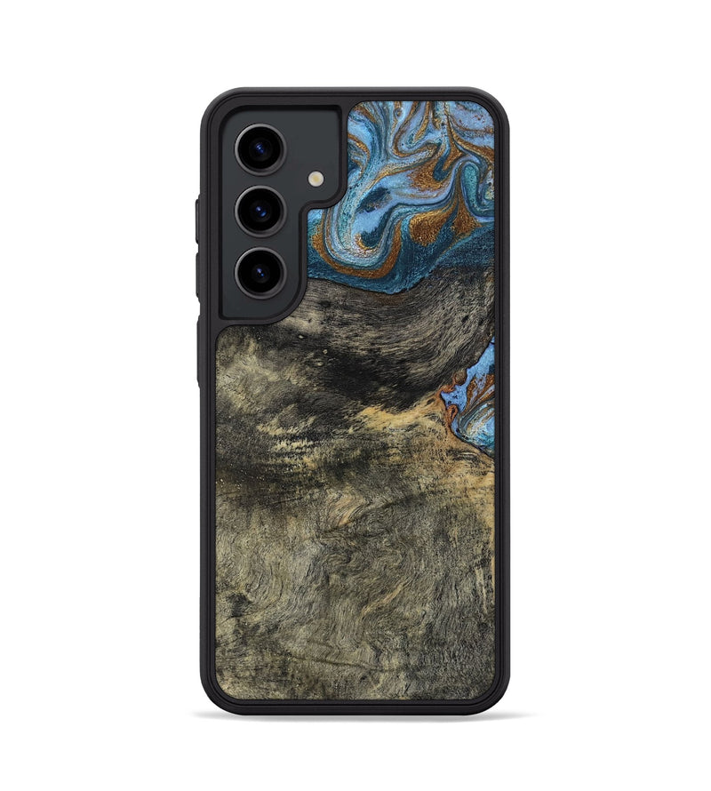 Galaxy S24 Wood Phone Case - Starr (Teal & Gold, 802409)