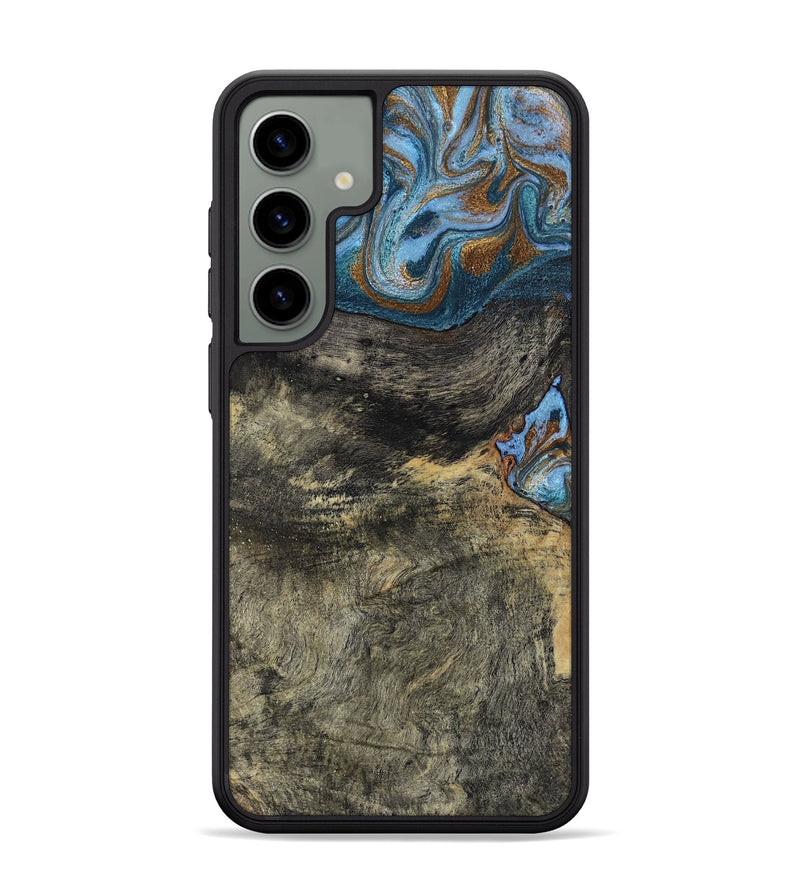 Galaxy S24 Plus Wood Phone Case - Starr (Teal & Gold, 802409)