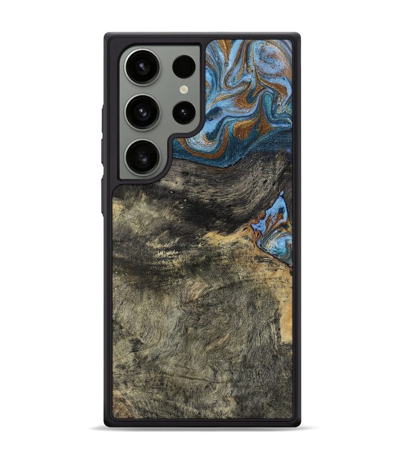 Galaxy S24 Ultra Wood Phone Case - Starr (Teal & Gold, 802409)