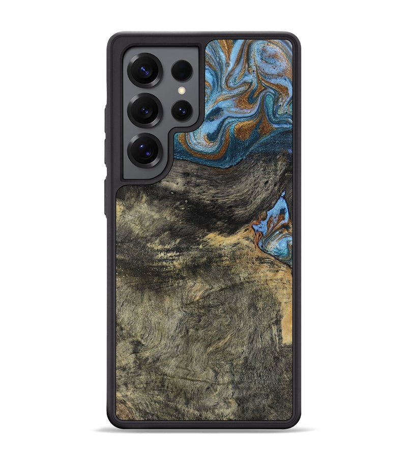 Galaxy S25 Ultra Wood Phone Case - Starr (Teal & Gold, 802409)