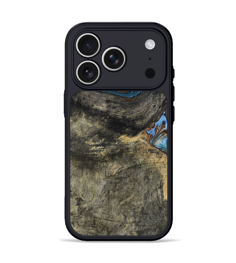 iPhone 17 Pro Wood Phone Case - Starr (Teal & Gold, 802409)