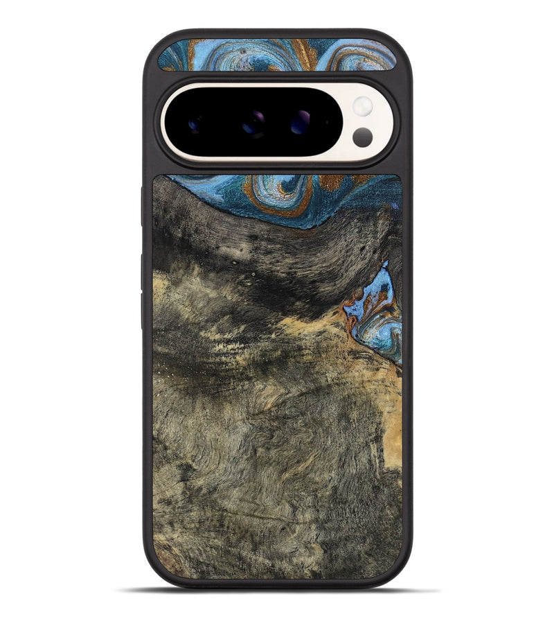 Pixel 9 Pro XL Wood Phone Case - Starr (Teal & Gold, 802409)