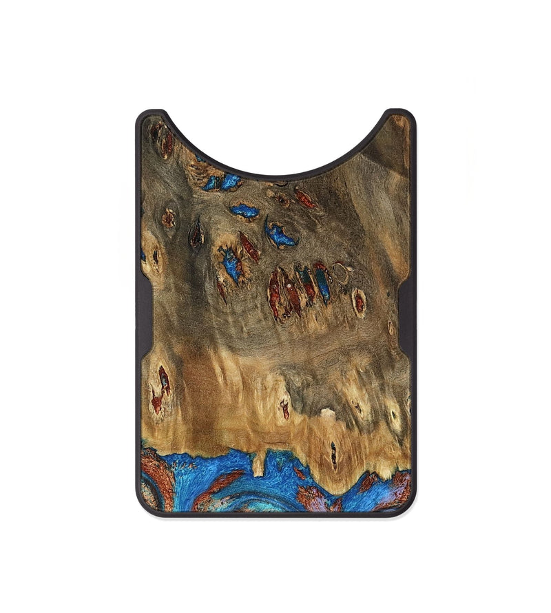 Alloy Wood Wallet - Navy (Teal & Gold, 802410)