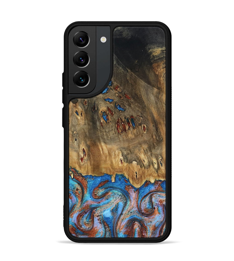 Galaxy S22 Plus Wood Phone Case - Navy (Teal & Gold, 802410)
