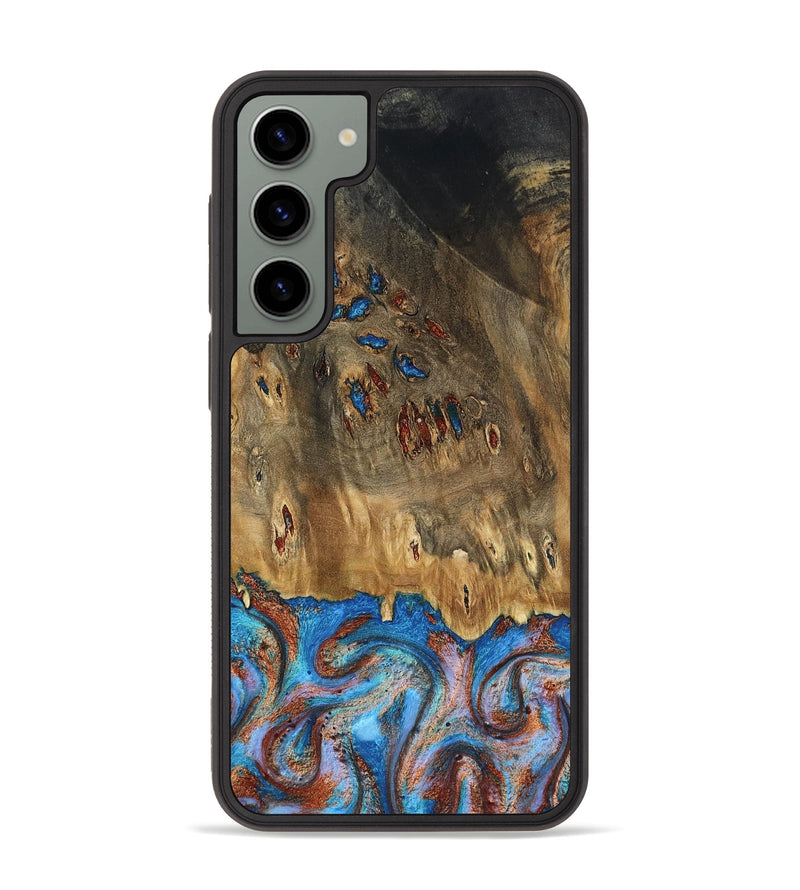 Galaxy S23 Plus Wood Phone Case - Navy (Teal & Gold, 802410)