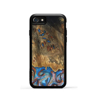 iPhone SE Wood Phone Case - Navy (Teal & Gold, 802410)