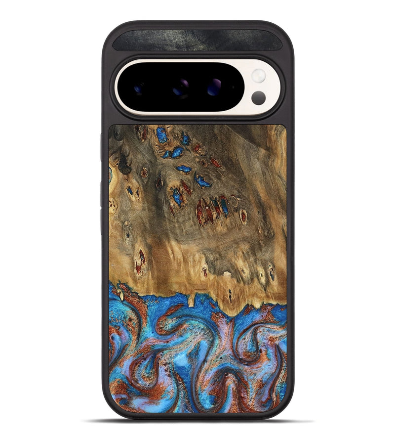 Pixel 10 Pro XL Wood Phone Case - Navy (Teal & Gold, 802410)