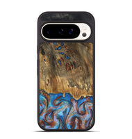 Pixel 9 Pro Wood Phone Case - Navy (Teal & Gold, 802410)