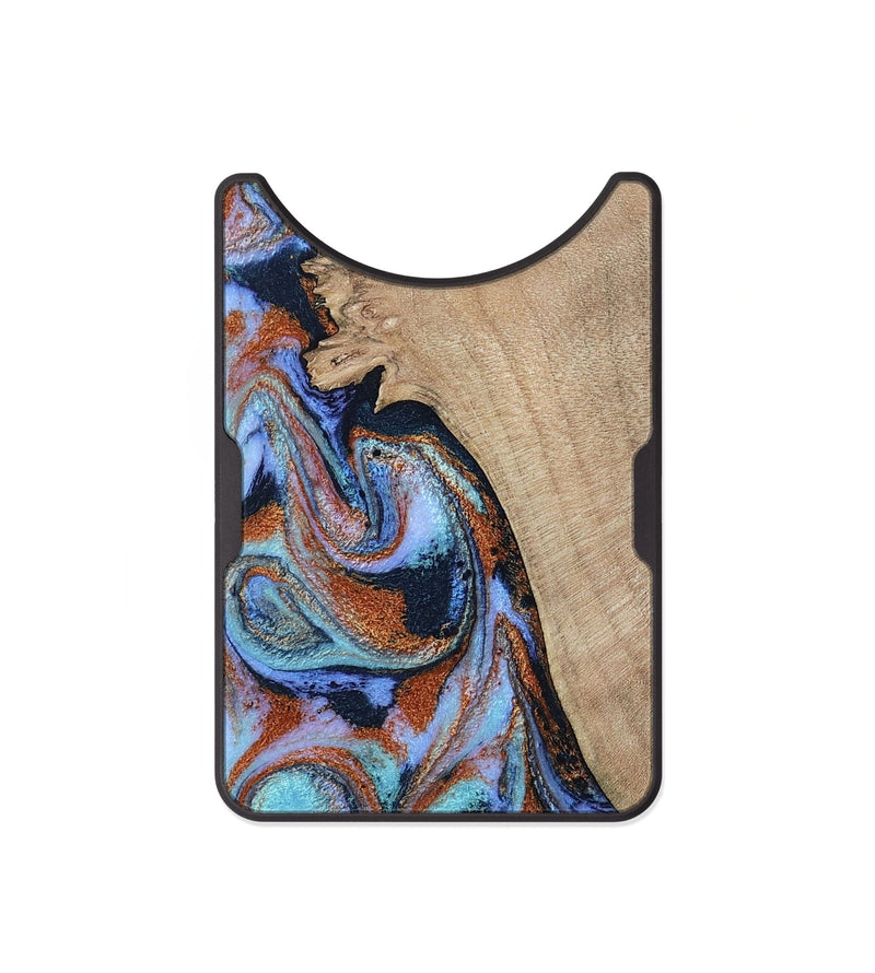 Alloy Wood Wallet - Treva (Teal & Gold, 802411)