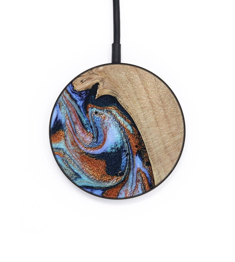 Circle Wood Wireless Charger - Treva (Teal & Gold, 802411)