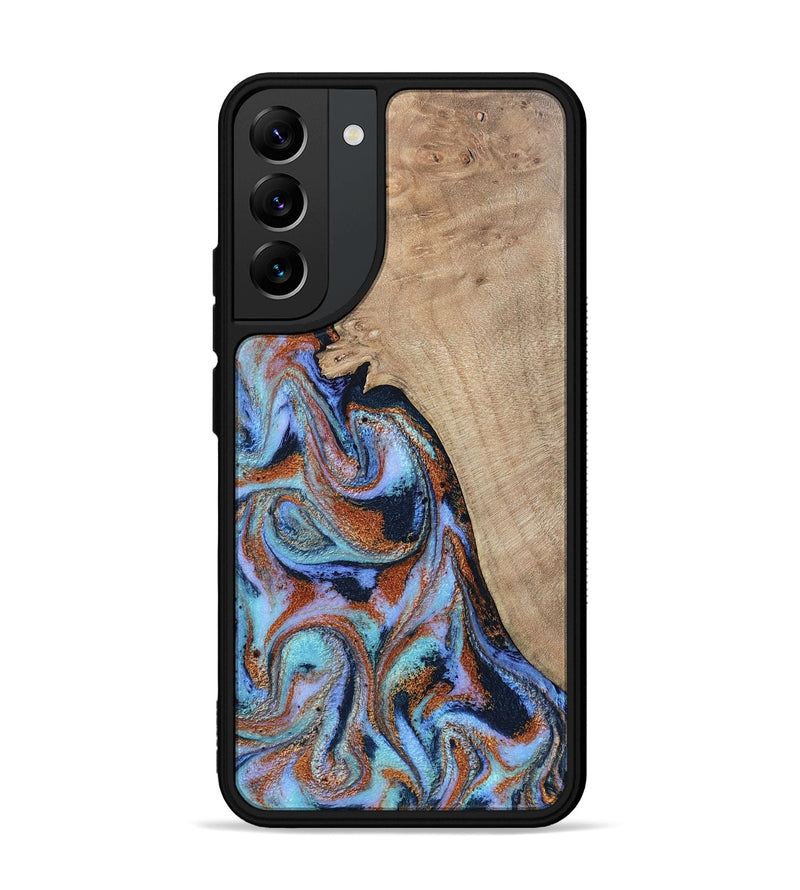 Galaxy S22 Plus Wood Phone Case - Treva (Teal & Gold, 802411)