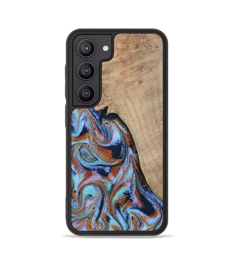 Galaxy S23 Wood Phone Case - Treva (Teal & Gold, 802411)