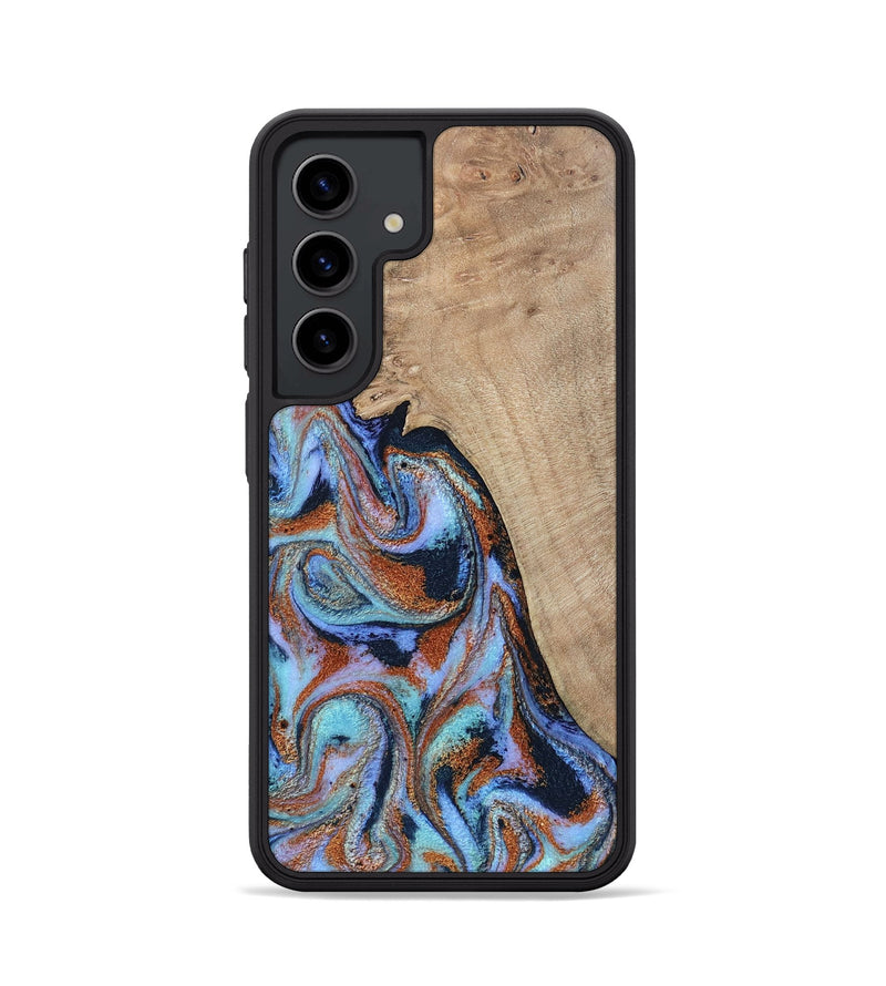 Galaxy S24 Wood Phone Case - Treva (Teal & Gold, 802411)