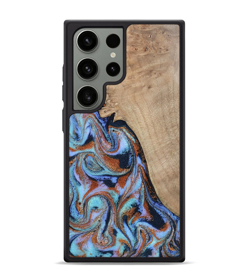 Galaxy S24 Ultra Wood Phone Case - Treva (Teal & Gold, 802411)
