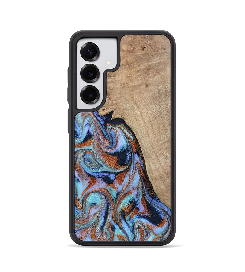Galaxy S25 Wood Phone Case - Treva (Teal & Gold, 802411)