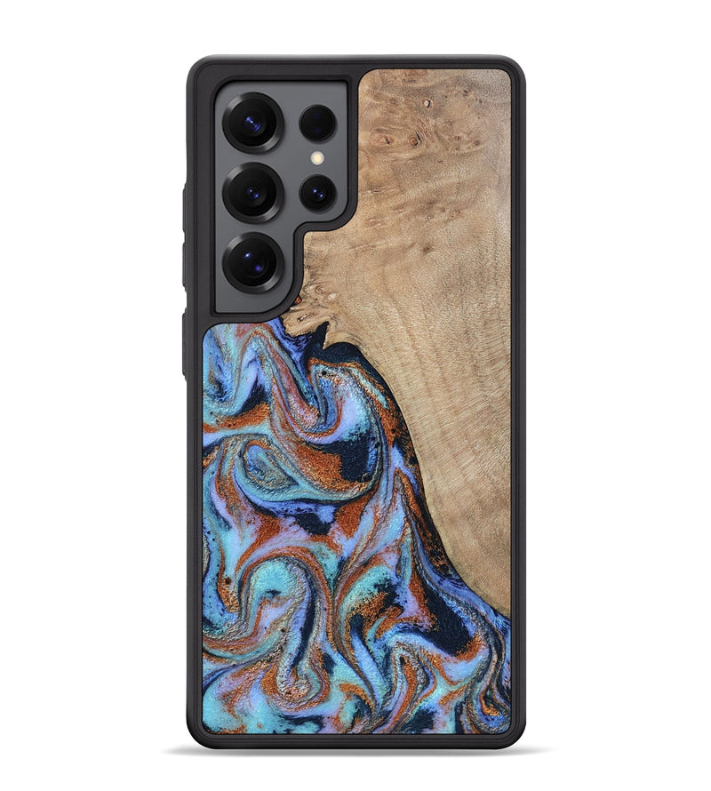Galaxy S25 Ultra Wood Phone Case - Treva (Teal & Gold, 802411)