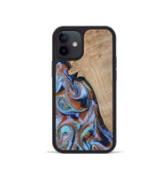 iPhone 12 mini Wood Phone Case - Treva (Teal & Gold, 802411)