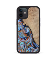iPhone 12 Wood Phone Case - Treva (Teal & Gold, 802411)