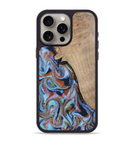 iPhone 15 Pro Max Wood Phone Case - Treva (Teal & Gold, 802411)