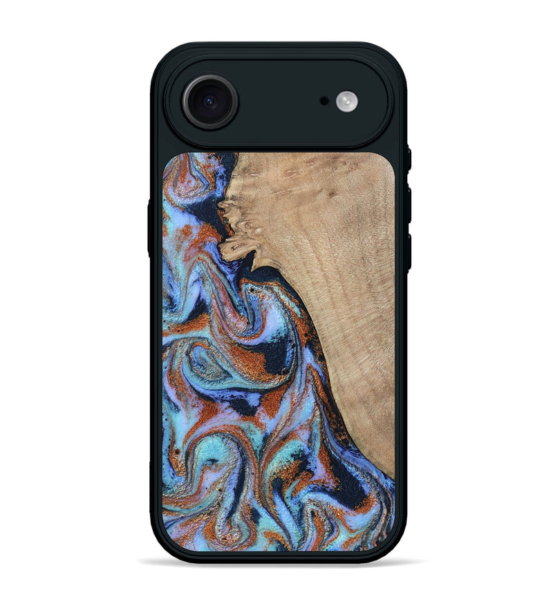 iPhone 17 Air Wood Phone Case - Treva (Teal & Gold, 802411)