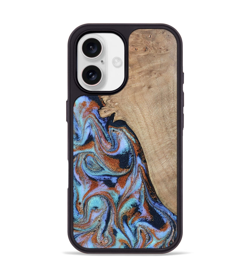 iPhone 17 Wood Phone Case - Treva (Teal & Gold, 802411)