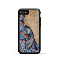 iPhone SE Wood Phone Case - Treva (Teal & Gold, 802411)